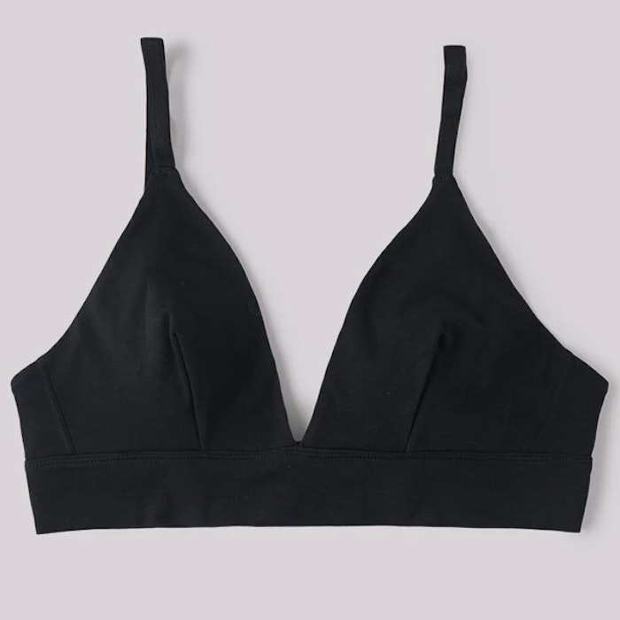 BH Organic Cotton Triangle Bra Black - Organic Basics