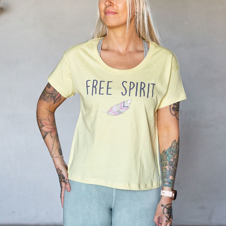 T-shirt "Free Spirit" Yellow Mist - Yogia
