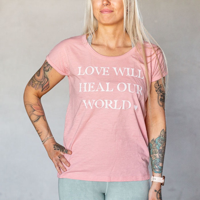 T-shirt "Love will heal our World" Canyon Pink - Soul Factory