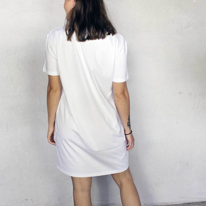 T-shirt Dress "Hamsa" White - Soul Factory