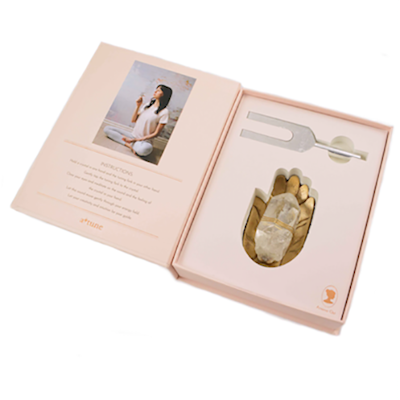 Sound Healing kristall kit Bergkristall Fatimas hand Gold- Ariana Ost