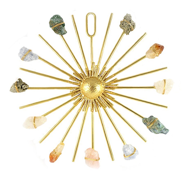 Kristall Healing  grid Rainbow Sunburst Gold - Ariana Ost