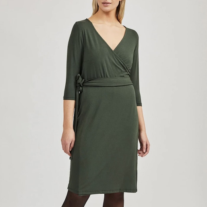 Klänning Ommy Wrap Dress Green - Movesgood