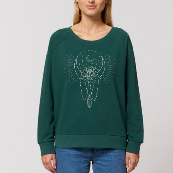 Sweatshirt "Moon bath" Glazed Green - Soul Factory