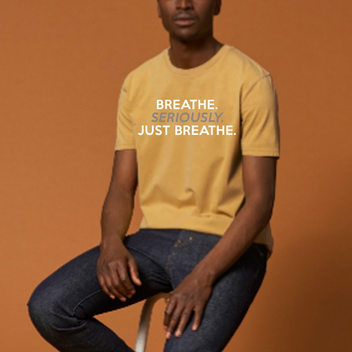 T-shirt Unisex "Breathe Seriously just Breathe" Ochre - Soul Factory
