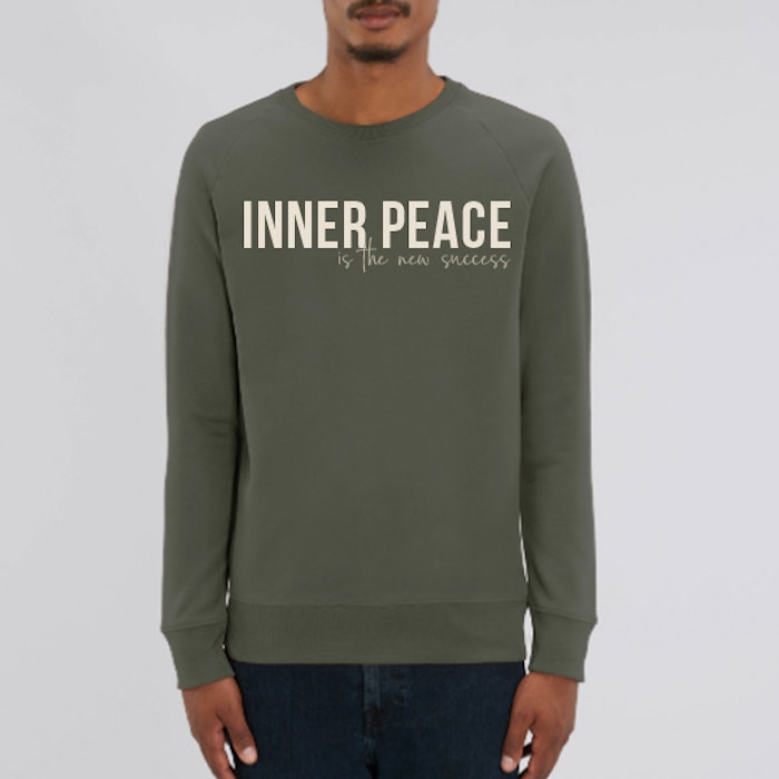 Sweatshirt Unisex "Inner peace is the new success" Khaki - Soul Factory