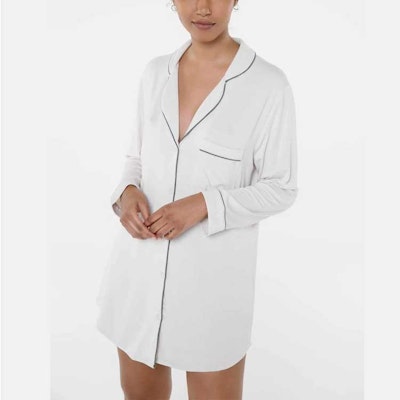 Nattskjorta Bambu Robbie Kit (grå) White - Movesgood