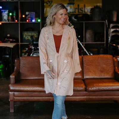 Kimono Moon Phase Duster Mini Nude - Zaimara