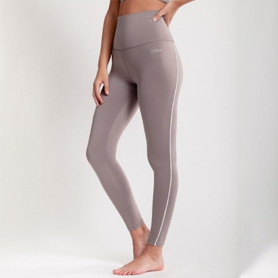 Yogaleggings Eden Piped Taupe - DOM