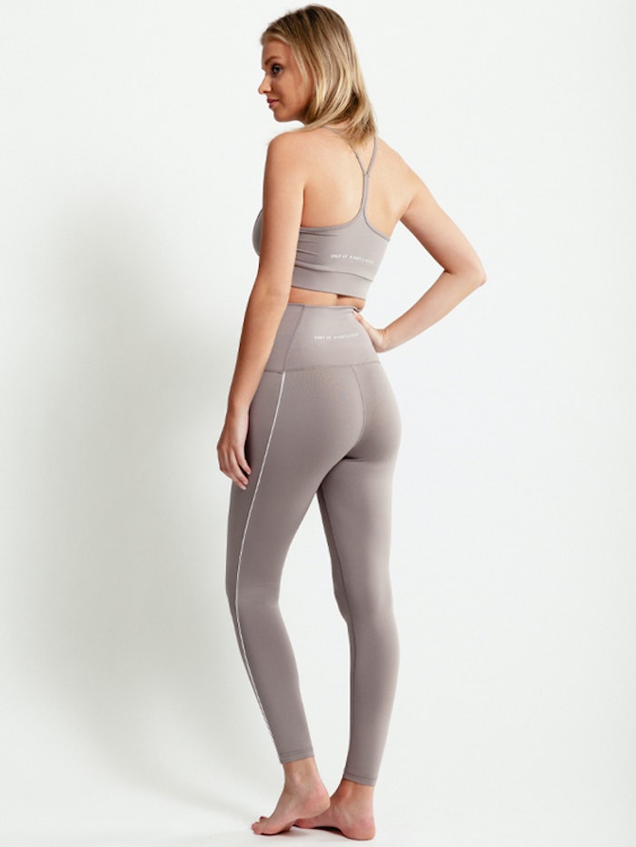 Yogaleggings Eden Piped Taupe - DOM