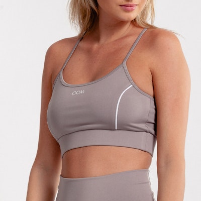 Sport-BH Yoga Leia Piped Taupe - DOM