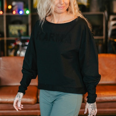 Tröja Sweater Puff "Karma" Black - Soul Factory
