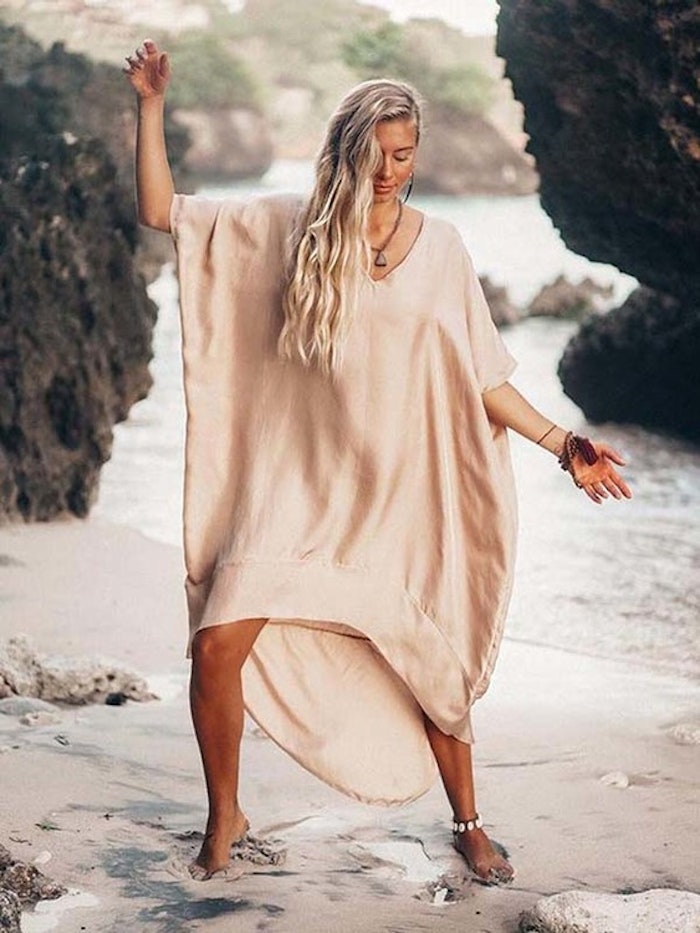 Luxe silk Kaftan Champagne caramel wings- Warriors of the divine