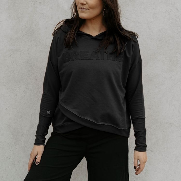 Tröja Hoodie "Breathe" Black - Soul Factory