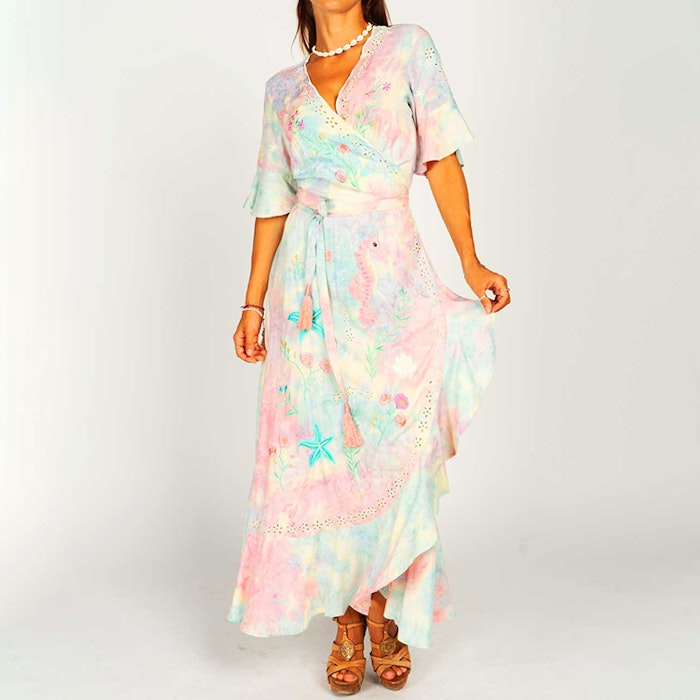 Klänning Chania Sunset Maxi Wrap Dress - Zaimara