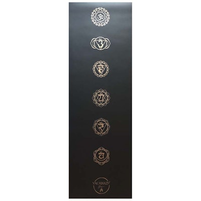 Yogamatta Chakra guld 183x61 cm 4 mm + Yogaväska - Vackraliv Yoga
