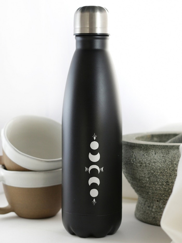 Vattenflaska MY Bottle Black Silver 0,50 L - Moonchild Yoga Wear