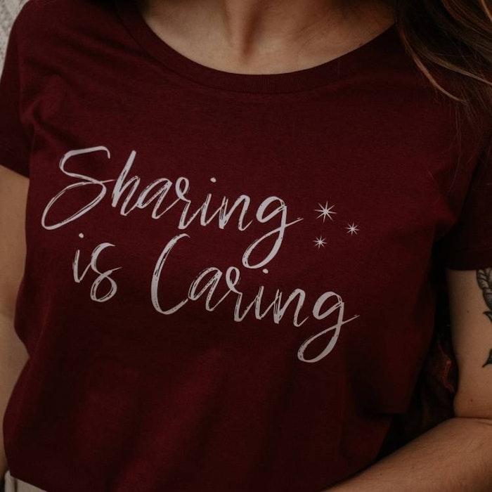 T-shirt "Sharing is Caring" Burgundy - Soul Factory