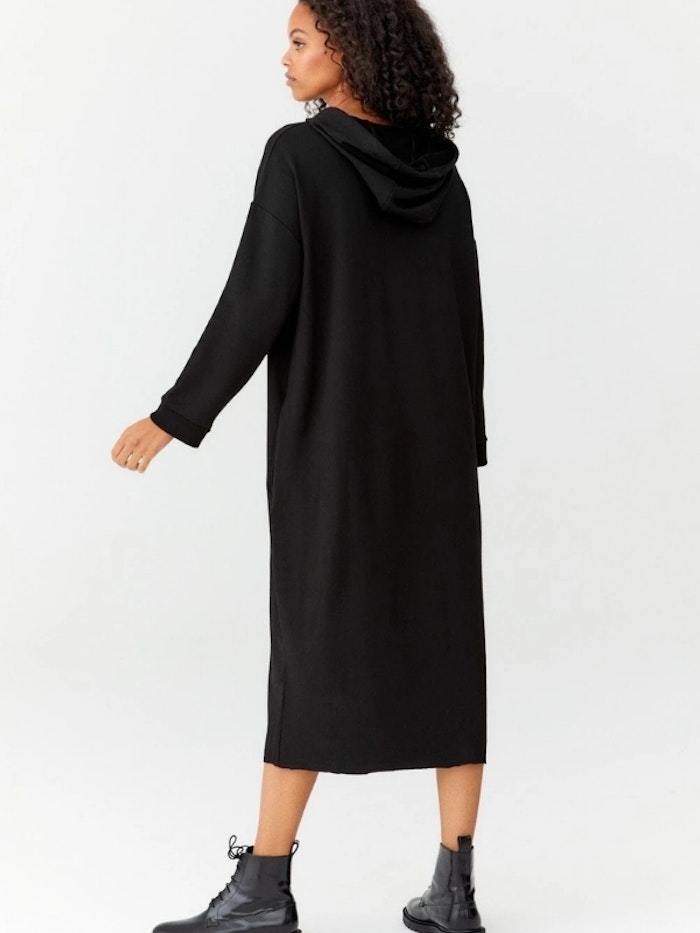 Happy Hoodie dress Black - Movesgood