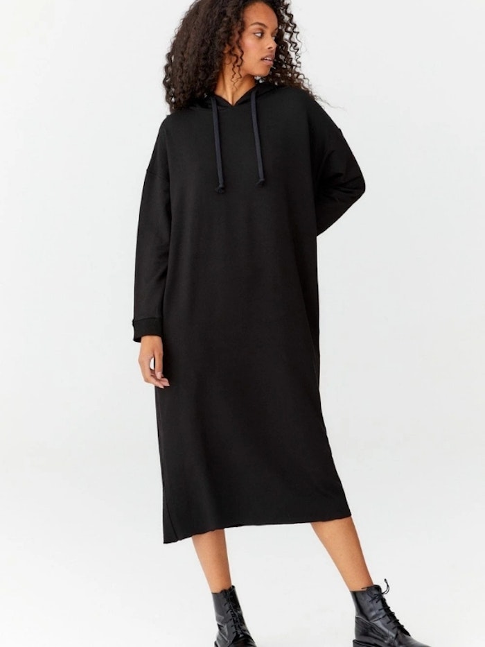 Happy Hoodie dress Black - Movesgood