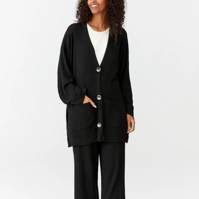 Oversize Cardigan Ronja Black - Movesgood