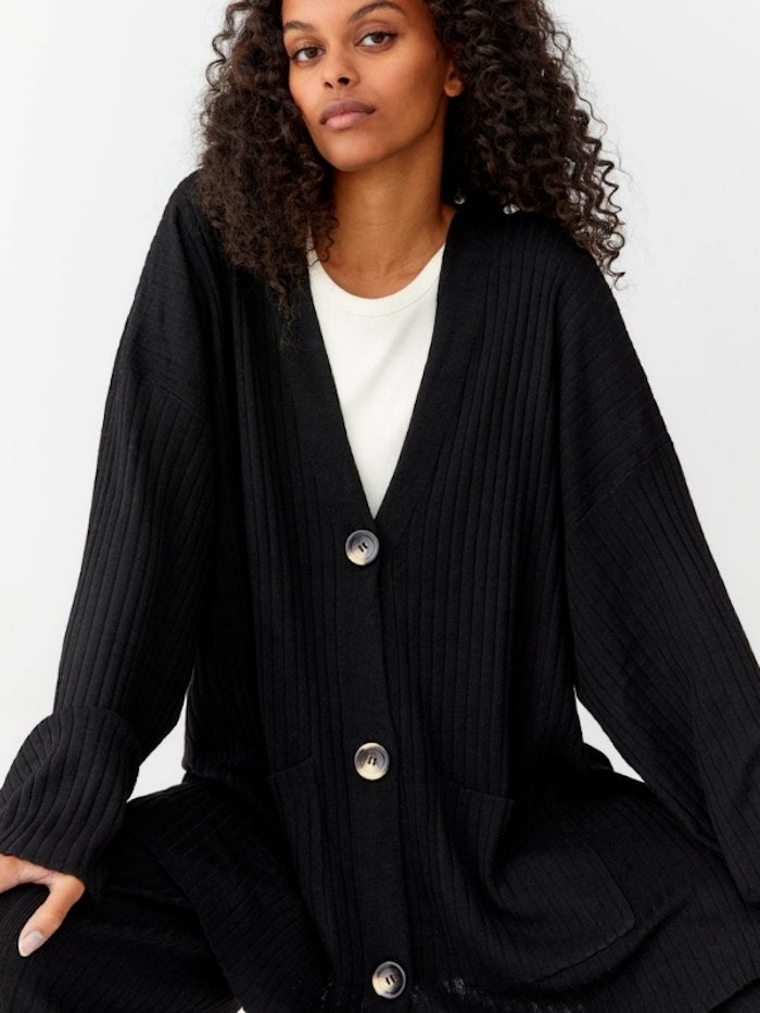 Oversize Cardigan Ronja Black - Movesgood