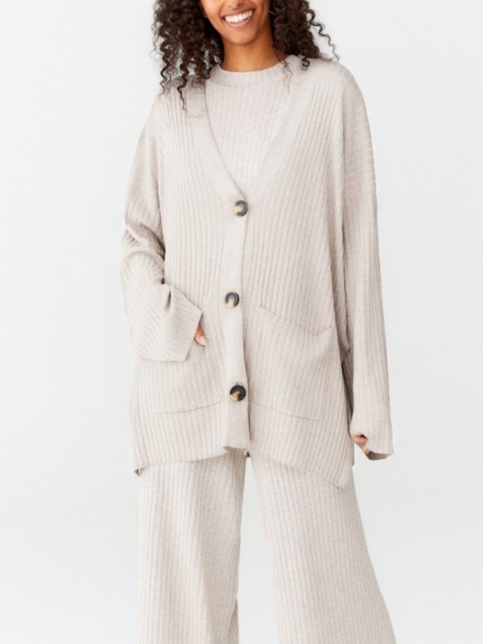 Oversize Cardigan Ronja Light Sand - Movesgood