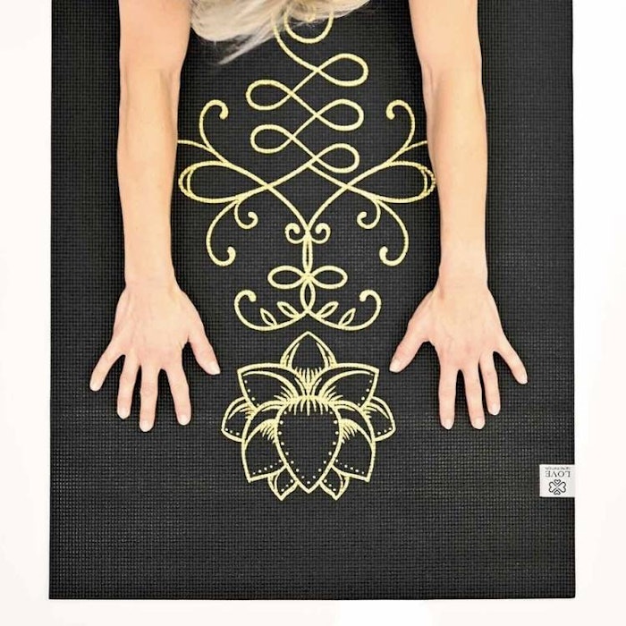 Yogamatta Infinity Lotus Extra Thick Black Gold 6mm - Love Generation