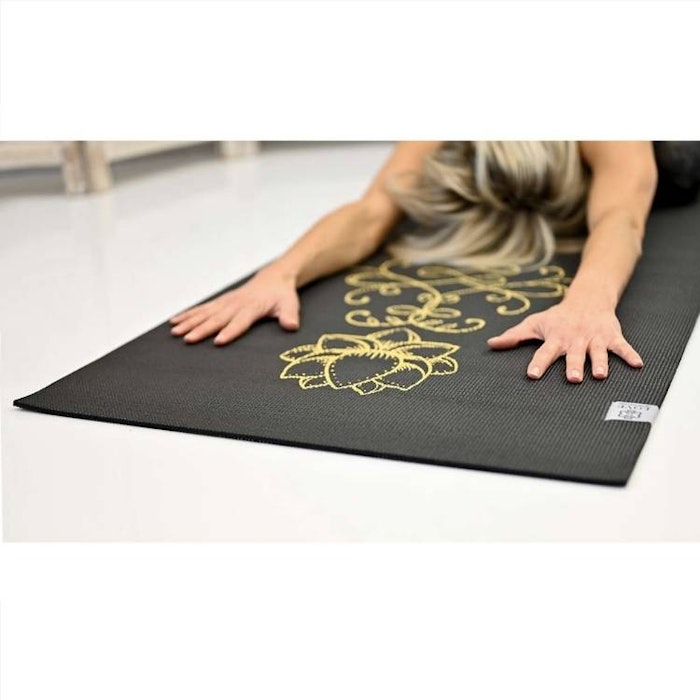 Yogamatta Infinity Lotus Extra Thick Black Gold 6mm - Love Generation