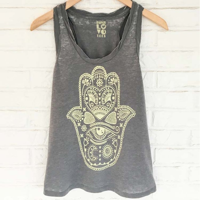 Linne "Hamsa" grå -  SuperLove Tees