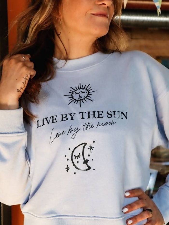 Sweatshirt "Live by the sun" Serena blue - Soul Factory