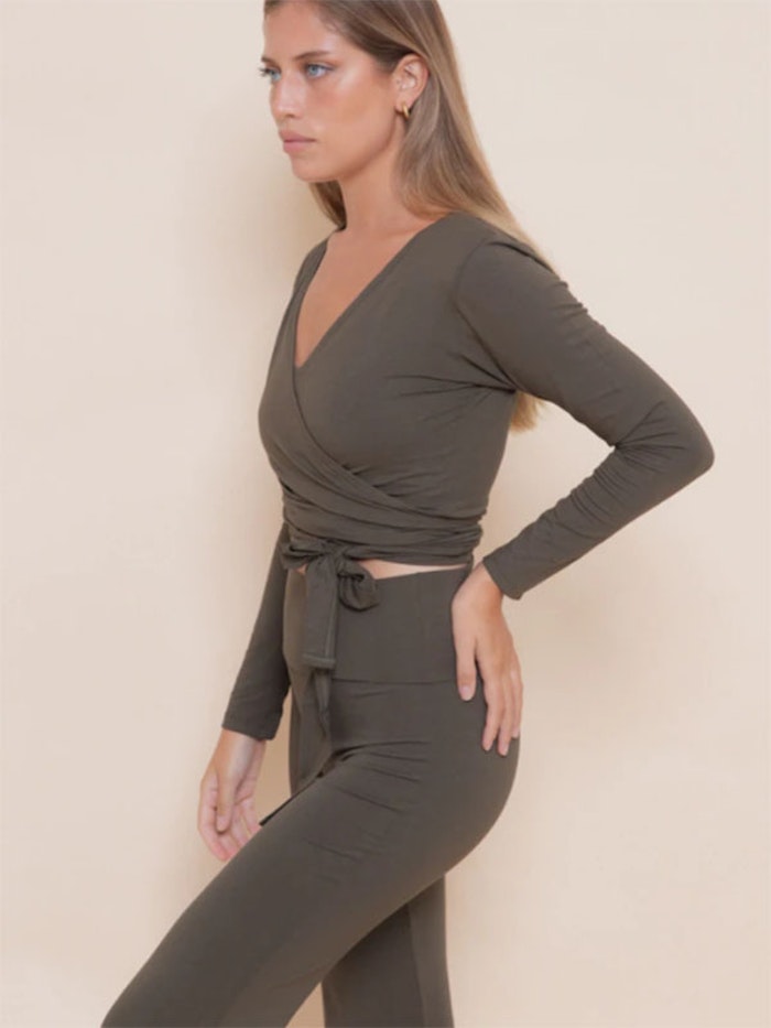 Yogatröja Agni Wrap Top Forest - Indigo Luna