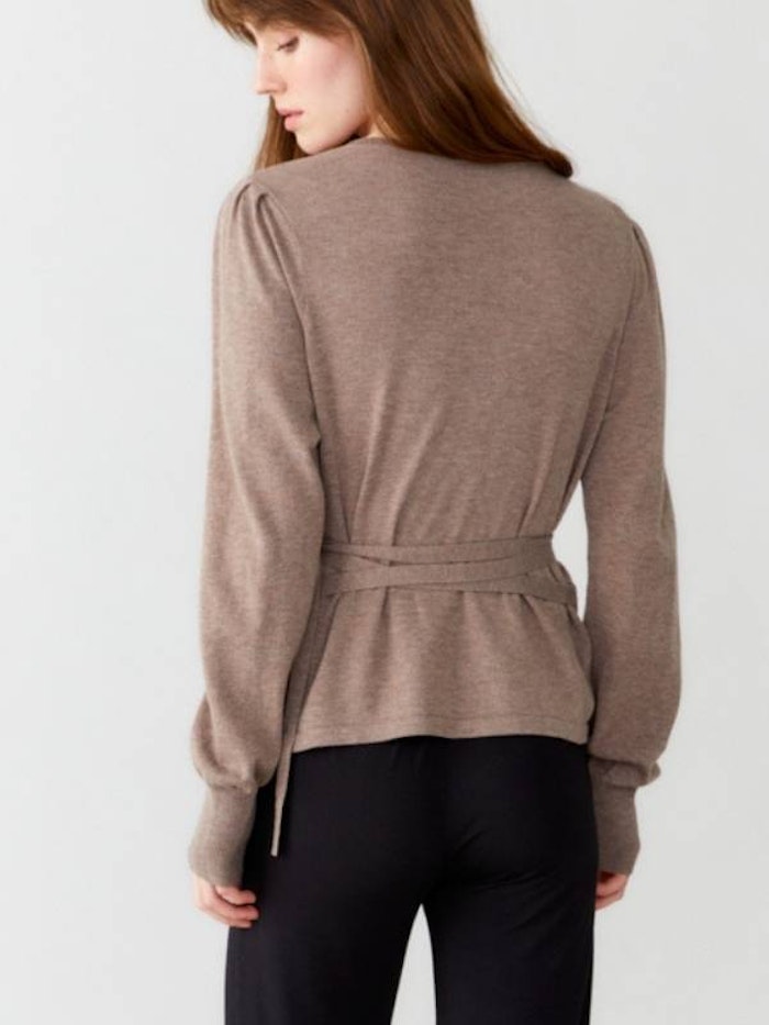 Jazmine Wrap Top Brown - Movesgood