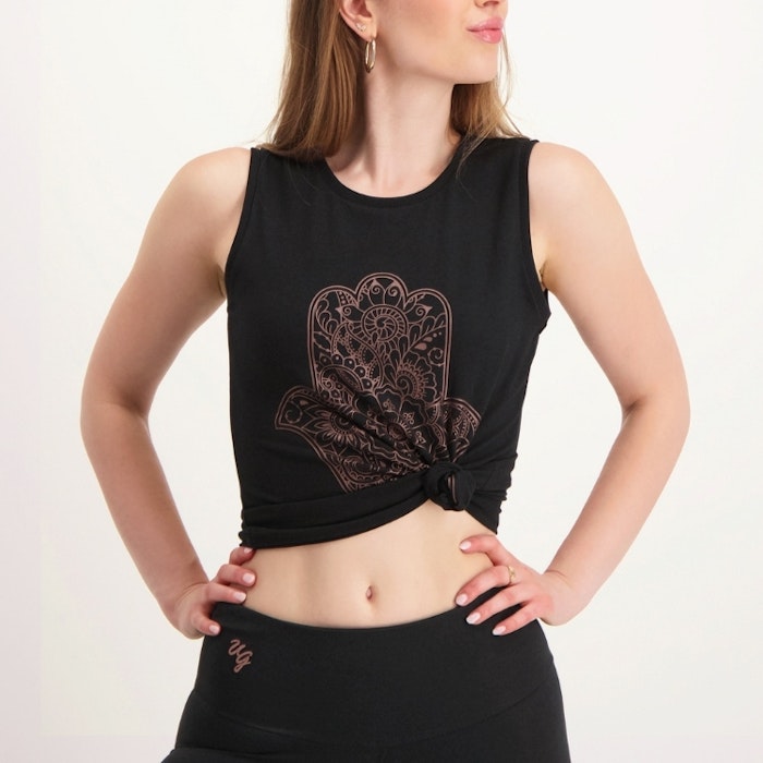 Yogalinne Karuna Loose Fit Tank Urban Black - Urban Goddess
