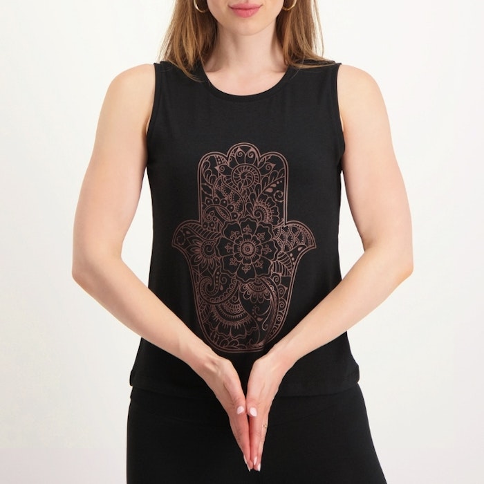 Yogalinne Karuna Loose Fit Tank Urban Black - Urban Goddess