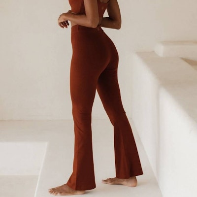 Yogaleggings Lola Bamboo Flares Burned Orange - Studio K