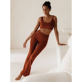 Yogaleggings Lola Bamboo Flares Burned Orange - Studio K