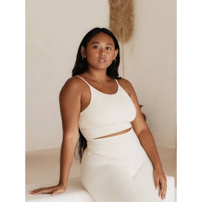 Yoga-BH Ester Bamboo Crop Top Snow White - Studio K