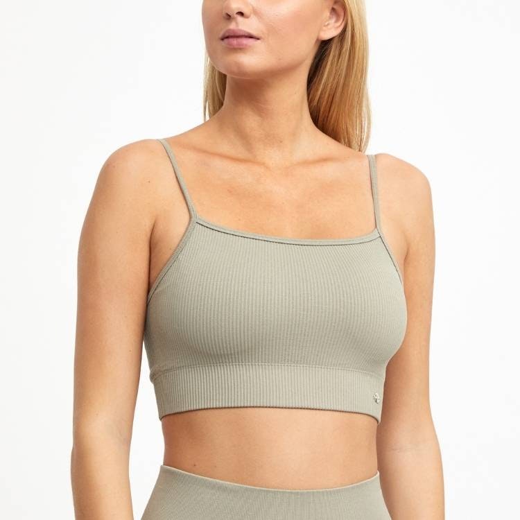 Sport-BH Yoga Seamless Ribbed Jill Soft Khaki - DOM