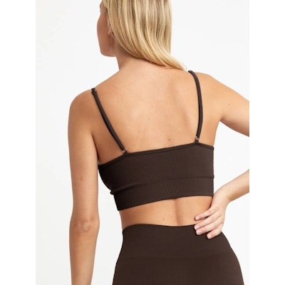 Sport-BH Yoga Seamless Ribbed Jill Dark Oak - DOM