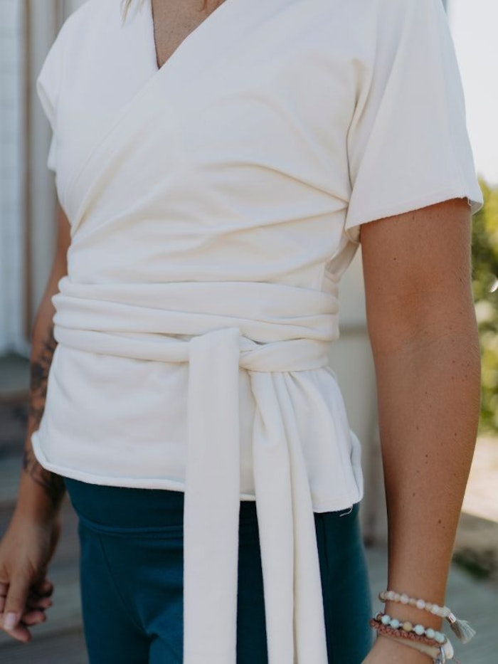 Tröja Wrap Top Ivory - Soul Factory