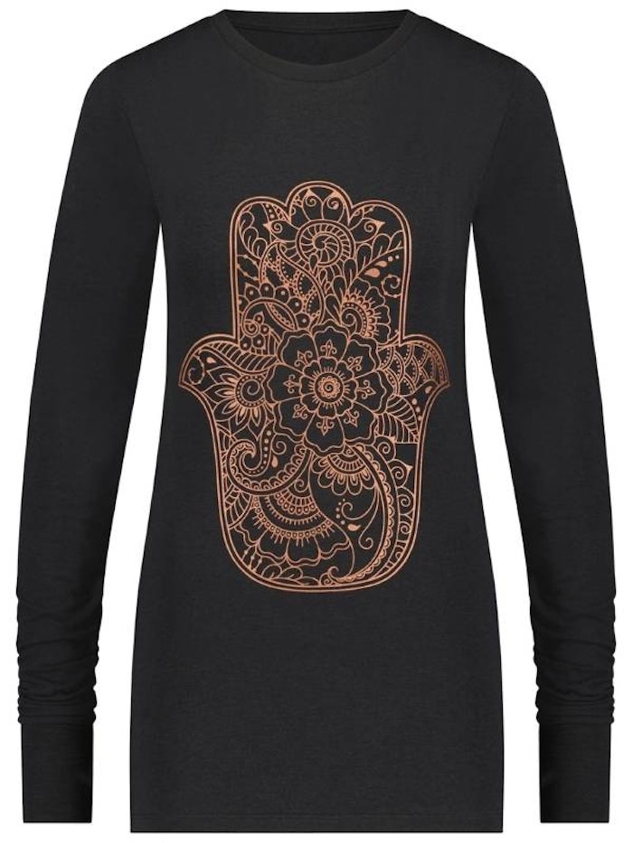 Yogatröja Karuna Hamsa Longsleeve Urban Black - Urban Goddess