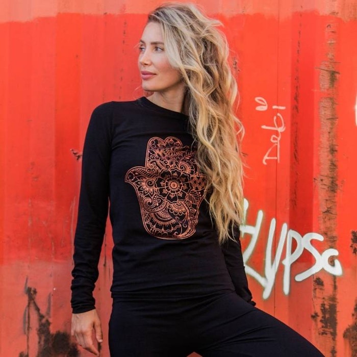 Yogatröja Karuna Hamsa Longsleeve Urban Black - Urban Goddess