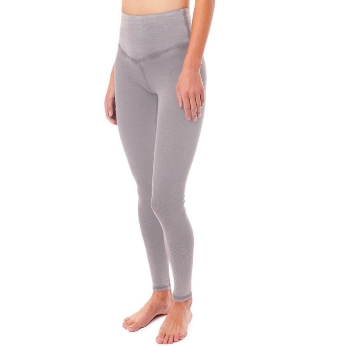 Yogaleggings High Rise Rib Grey Melange - Mandala