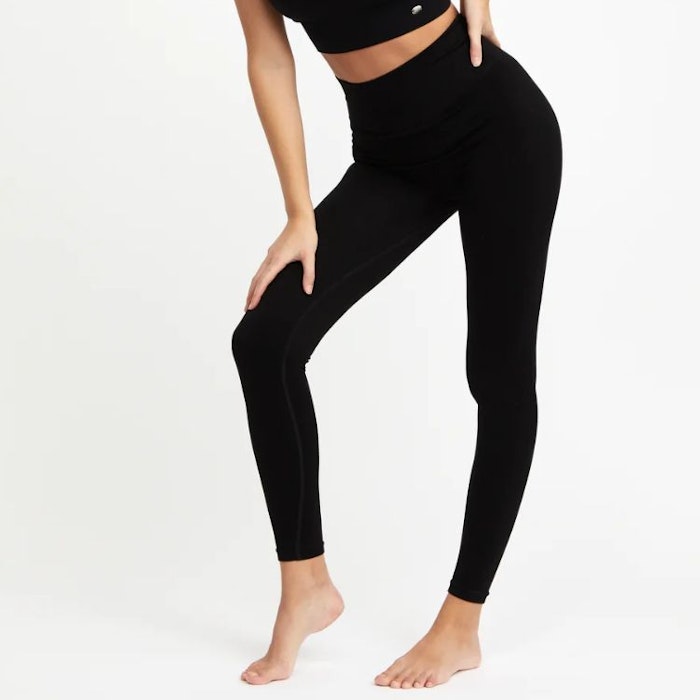 Yogaleggings Seamless Ribbed Dakota Black - DOM