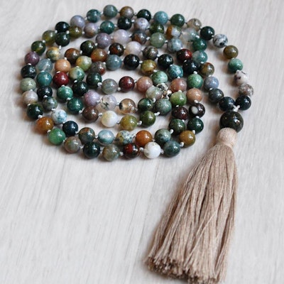 Mala halsband Strength Indian Agate - Nouelle
