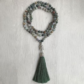 Mala halsband Buddha Indian Agate - Nouelle