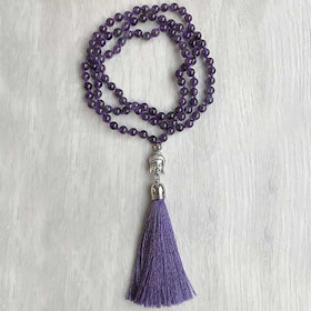 Mala halsband Buddha Ametist - Nouelle