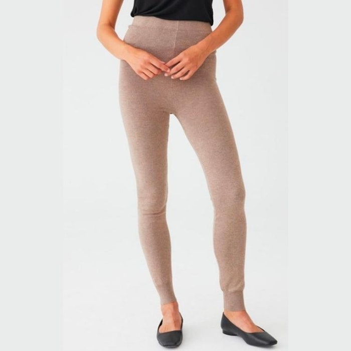 Yogabyxor Lea Knit Leggings Brown - Movesgood