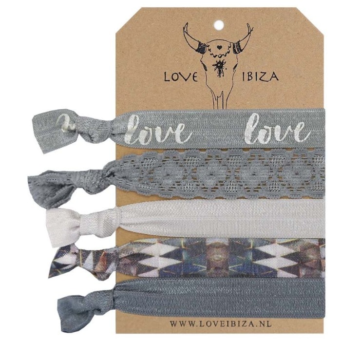 Hairties hårband/armband Shades of grey - Love Ibiza